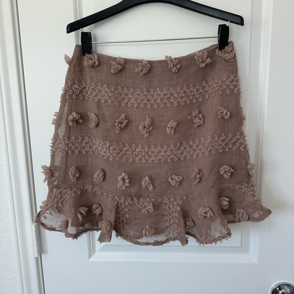 The Impeccable Pig Polka dot Brown Mini Skirt - Picture 1 of 5